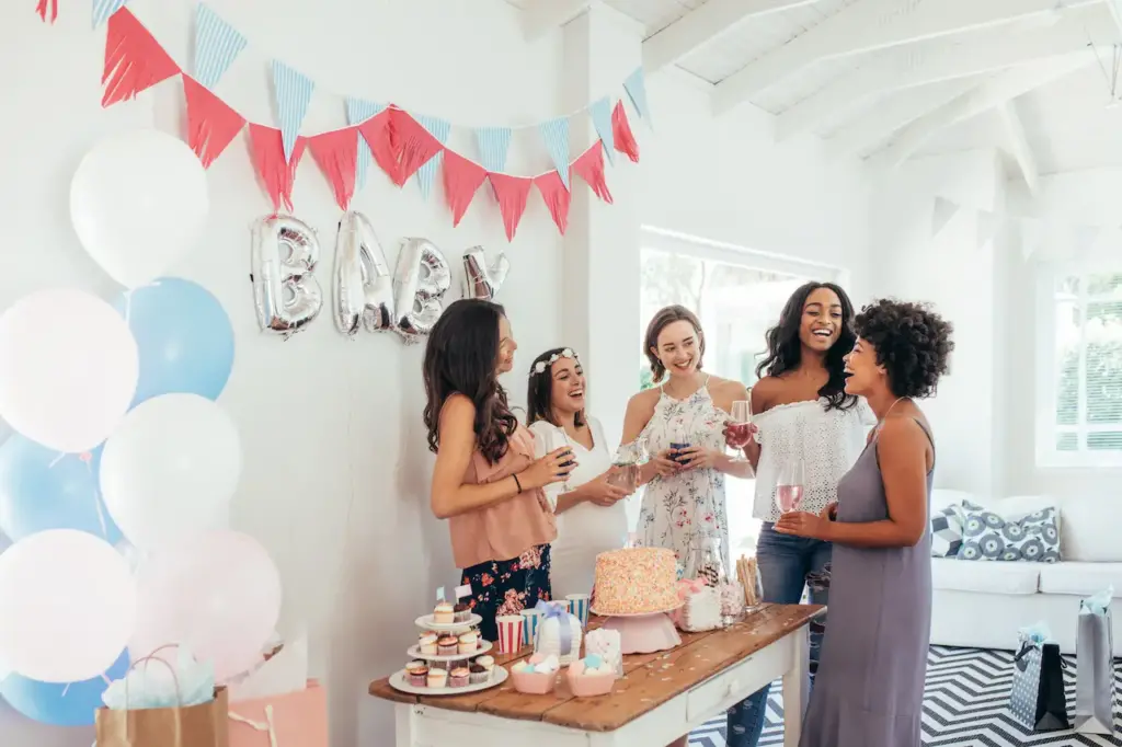 Group of Women Together at Baby Shower 